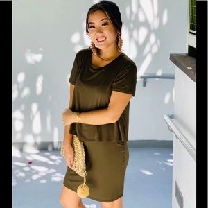 Liana kaki green dress